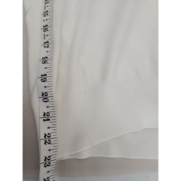 Siani Milano mixed media sweater sz xl sheer Puff Sleeve preppy Academia tennis - Picture 7 of 7